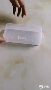4PCS Small Storage Container Box Clear Plastic Rectangle Organizer with Hinged Lid for Small Craft Accessories Office Supplies