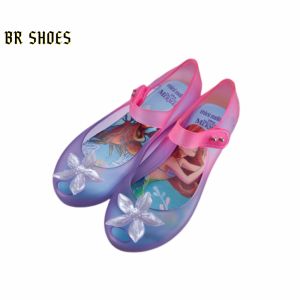 Melissa Official Store mini shoes Starfish Decorative girl shoes Soft-soled Mermaid Princess Shoes Girls Ballet Flat Shoes Beach Shoes Color jelly shoe