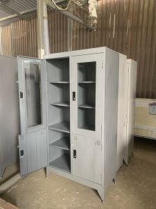 Tủ hồ sơ sắt văn phòng có kiếng 1m8x90 màu Xám_giao hàng nhanh miễn phí HCM  Bình Dương  Biên Hòa HÌNH THẬT CÓ VIDEO