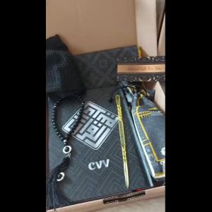 Hampers Al Quran FREE Custom Nama Ukuran A5 plus Sajadah Tasbih Hadiah Pernikahan Ultah Kado Gift Box Set Muslim / Executive 9in1 BLACK SERIES