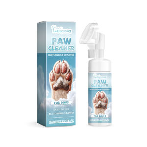 Yegbong Dog Paw Washing Foam Pet Foot Cleaning Foam Rinse-free Paw Cleaner No Washing Claw Care Supplies For Cat With Silicone Brush Pet Cats Foot Cleaner Dogs No-wash Paw Foam Washing Proucts Herbal Extract Paw Care Silicone Head Massager Grooming Pet