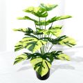 Turtle Leaf Hyphosis Big Artificial Plants White Green Leaves Bonsai Simulated Plant Potted For Room Decor Home Garden Desk Orna. 