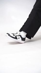 SEPATU CORVALUE FOOTWEAR - sepatu Sneaker Kasual Hiratsuka007 BLACK WHITE casual Pria