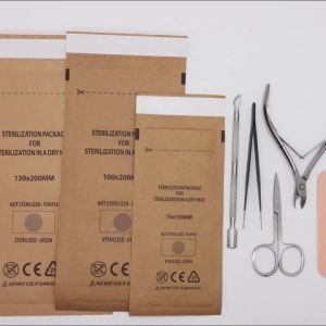 5/10pcs Self-Seal Kraft Sterilization Bags for Dry Heat Disposable Nail Tool Storage Pouches Manicure Salon Disinfect Packaging