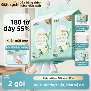 C&S | Khăn Lau Mặt Dạng Vải Trắng Trà Xanh 180 Miếng