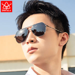 IMPALA PG2045W แว่นตากันแดดโพลา สำหรับผู้ชายและผู้หญิงสไตล์วินเทจตกปลาขับรถ ป้องกันแสงสะท้อน แว่นตากันแดดกรอบโลหะเลนส์ HD UV400