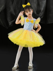 Puffy Skirt Childrens Performance Costume Modern Dance Sparkling Princess Skirt for Girls Kids Performance Clothes