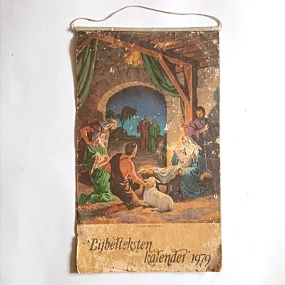 Antik Vintage Kalender Lama Kristen Bijbelteksten Tahun 1979 Bahasa Belanda Utuh Komplit Layak Koleksi
