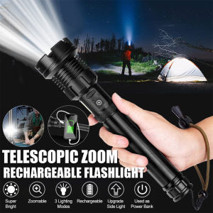 Upgrade Flashlight COB Powerful Led Flashlight LED Torch Light Rechargeable Light XHP90 Tactical Flash Light 26650 USB Hand Lamp