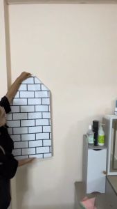 ติดผนัง 45x9-10 วอลเปเปอร์ PVC กันน้ำ ซึ่งลอกออกไม่ทิ้งรอย ขนาดกว้าง 45cm