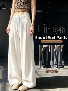 XIANYIJIAO | Large Size Womens Linen Palazzo Trousers