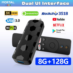 R3+ Mini TV Stick Dual UI Interface Android 16 ATV Ram 8GB Rom 128GB RK3518 Wifi 6 Voice Remote Control Global Streaming TV Box