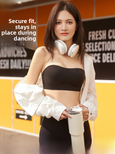 MiiOW | Wireless Seamless Bra Womens Summer Small Chest Gather Anti-Sagging Underwear V-Neck 3/4 Cup Thin Cotton Cup Insert Pad Bag