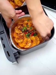 8686.Lucky ถาดฟอยล์ (แพ็ค10ใบ) แบบใช้แล้วทิ้ง สำหรับหม้อทอด/เตาอบ แผ่นรองหม้อทอด