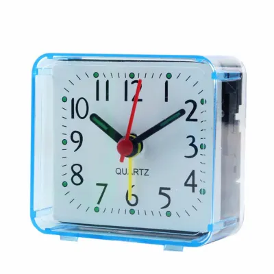 Bedside Small Alarm Clock Quartz Battery Square Candy Color Student Bedroom Alarm Clock Wake Up With Beeping Sound