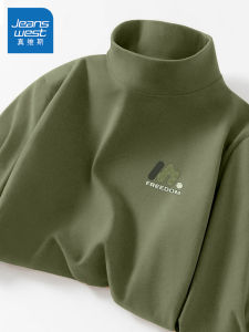 Áo Thun Nam True Weave Dài Tay Dày Cổ Cao Mùa Đông Ấm Áp Thường Ngày Chất Liệu Polyester Pha Trộn Cotton Mùa Thu 2025