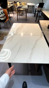 Foldable Dining Table Set  Liz White Gloss Dining Table Sintered Stone Dining Table Expandable Dining Table HDB