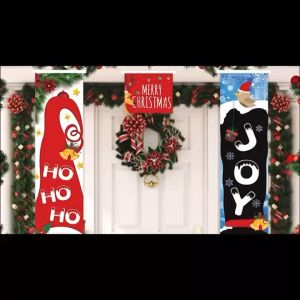 Sunlight 2in1 71‘’/180cm Long Merry Christmas Banner Set Wall Santa Clause Decoration Christmas Banner Hanging Banner for Christmas Wall Decor Christmas Door Banner Xmas Decor for Main Door Christmas Decorations Sticker Christmas Decorations Set on Sale