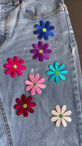 5.5CM/10PCS Floral Clothing Applique PatchGalsang Flower Fabric Stickers Embroidery Iron On Patches for DressJacketClothes