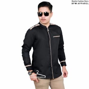 Baju Koko Pria Lengan Panjang Motif Maroko Hilwa Kemeja Pria Dewasa Baju Koko Hadroh Seragam Koko Santri Atasan Muslim Cowok Modern Remaja Koko Gus Azmi Biru Wardah Tosca Katun