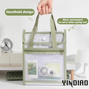 YINDIAO 13 Layers Handle Folder Long File Organizer Expanding A4 File Folder Portable Transparent Folder Bag
