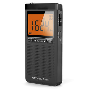 Mini Portable AM FM NOAA Radio Weather Radio Mini Pocket Radio Excellent Reception Large LCD Screen Digtail Alarm Clock Radios
