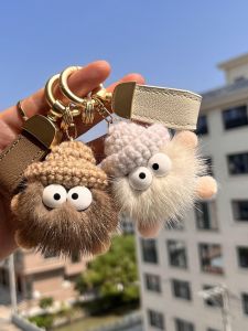 Sheepskin Mink Fur Ball Car Keychain Bag Pendant Doll Cute Couple Backpack Decorations Soft Healing Trendy Creative Gift