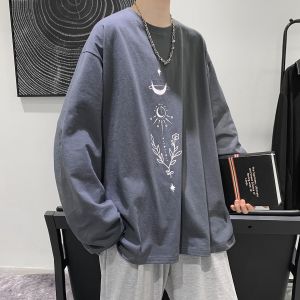 Long Sleeves T-Shirt Mens Hong Kong Style Loose Trendy Tops Ins Autumn New Arrival Versatile Casual Fashion Handsome Bottoming Shirt