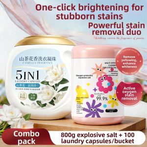 MENGKEJIAO | Long-lasting Fragrance Antimicrobial and Stain Removal 5-in-1 Laundry Pods