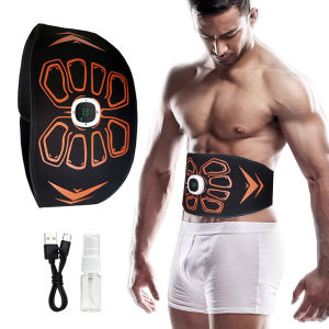 EMS Muscle Stimulator Toner Abdomen Back Waist Trimmers Abdominal Toning Belt Abs Trainer Weight Lose Slimming Belt USB Recharge