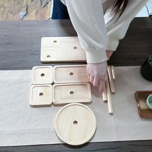 Wood Desktop Display Rack Multi Layer Storage Organizer Jewelry Makeup Bathroom Home Office Decor Solid Wood Tiered Shelf