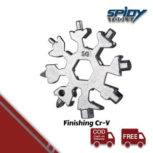 Spidy Multi Tool 18 in 1 Snow Flake Gantungan Kunci L Ring Pas Obeng