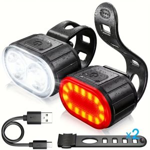 Bike Lighting Front And Rear Lights&Set Bicycle Lamp Led Cycling Light Bike Flashlight Bicycle Accessories For Night Riding