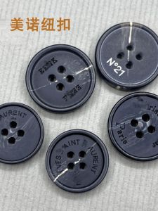 Black Woolen Sweater Buttons Imitation Cow Horn Texture Coat Buttons Tailored Suit Style Home Fabric Sewing DIY Accessories