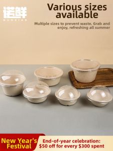 NUOXIAN | Transparent Disposable Arch Lid Ice Dessert Bowl Cap