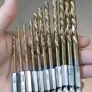 13pcs HSS Drill Bit Set High quality High Speed Steel Titanium Coated Drill Bit Set 1/4 Hex Shank 1.5-6.5mm Twist Drill