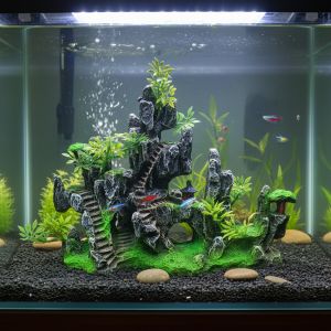 Aquarium Resin Rock Ornament Realistic Artificial Landscape Waterproof Fish Tank Decoration for Home and Office Decoration