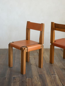Vintage Teak Saddle Leather Dining Chair