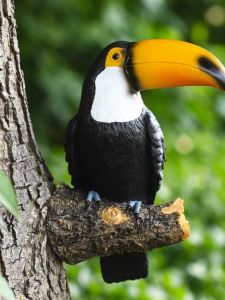 Rural Style Artificial Bird Decorative Hanging Sculpture Villa Animal Tree Decoration Courtyard Decoration Simulation Parrot Macaw Garden Ornament