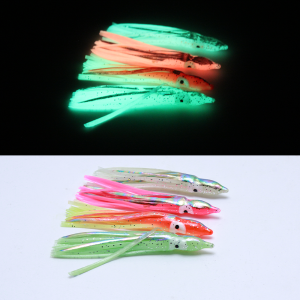 10 pcs gold-plated luminous squid soft bait 6cm-12cm high-quality soft rubber squid skirt sea fishing simulation bait