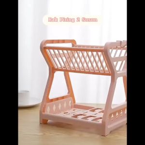 CLAIYDREAM RAK PIRING PLASTIK 2 SUSUN RAK PENYIMPANAN ORGANIZER DAPUR MINIMALIS