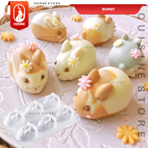 Cetakan Kelinci Silikon 6 Lubang Loyang Puding Bolu Cokelat Kelinci Bunny Ester Rabbit Mold CUISINE