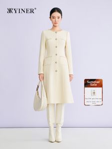 Shiny Silk Tweed Yak Wool Blend Dress