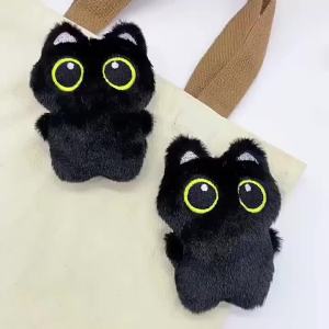 Đồ Chơi Thú Bông Mèo Đen Dễ Thương 10cm Mặt Dây Chuyền Nhỏ Gối Ôm Mềm Mại Quà Sinh Nhật Cho Bé Trai & Bé Gái Móc Khóa Bông Mềm Đồ Trang Trí Túi Xách