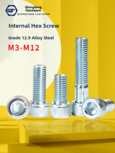 12.9 Grade Hex Socket Cap Screw Galvanized Alloy Steel M3 M4 M5 M6 M8 M10 M12 Cup Head Bolt Torque Screw Fastener Hardware