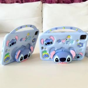For Samsung Galaxy Tab A11 A9 Plus 11 Inch Cute 3D Cartoon Stitch Kids Stand Silicone Tablet Protective Case