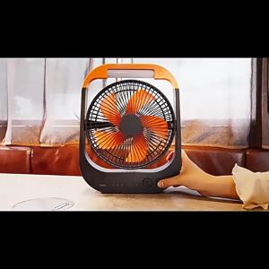 NEW Rechargeable Desk Fan Timer LED Light 20000mAh Battery Camping Table Stand Office Cooling Strong Wind Kipas F681