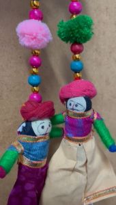 Rajasthani Male Female Puppet Door Hangings - Set of 2/perfect for festive decorations