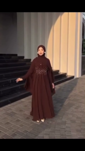 COD Layla Kaftan Ceruty Babydol BUSUI Dress Wanita Terbaru 2025 Kekinian Gamis Kondangan Viral Murah