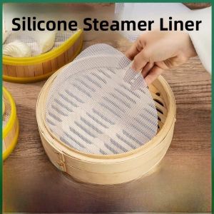 Food Grade Silicone Steaming Pad Non-Stick Home Use Steamer Cloth Baozi Steamer Cloth Small Steamed Dumplings Mat Steaming Bun